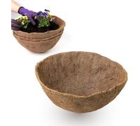 Divchi 4Pack Natural Coco Fiber Liners For Round And Trough Hanging Baskets - 12 Inch Sizes - Indoor And Outdoor Garden Porch & Ba