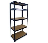 DIVCHI 5 Tier Storage Rack Heavy Duty Shelving Aluminium Garage Shelves Heavy Duty Shed Storage Racking Shelf For Warehouse Workshop & Office (Black, Pack of 1)