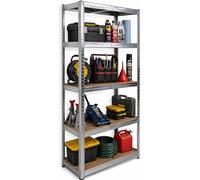 DIVCHI 5 Tier Storage Rack Heavy Duty Shelving Aluminium Garage Shelves Shed Storage Racking For Warehouse Workshop & Office (Silver, Pack of 1) Up to Maximum 175 kg Per Shelf