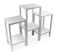 DIVCHI 6 Tier Side End Table Nightstand Coffee Tables Storage Bedside Table Office Living Room Bedroom Small Narrow Space Sofa Table (White)