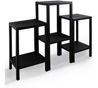DIVCHI 6 Tier Side End Table Nightstand Coffee Tables Storage Bedside Table Office Living Room Bedroom Small Narrow Space Sofa Table (Black)