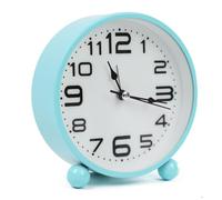 DIVCHI Alarm Clocks Bedside Silent Non-Ticking Table Clock With Large Display Battery Powered Table Clock For Heavy Sleepers (Blue)