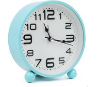 Divchi Alarm Clocks Bedside Silent Non-Ticking Table Clock With Large Display Battery Powered Table Clock For Heavy Sleepers Blue