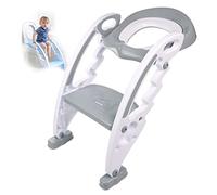 DIVCHI Baby Toilet Training Seats, Toilet Steps for Kids, Potty Training Seats, Toilet Ladder Seat for Toddlers, Child - Anti Slip, Soft Cushion, Foldable Toilet, 1-7 Years Old Kids (White/Grey)