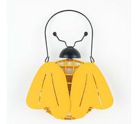 DIVCHI Bee & Ladybird Shaped Hanging Bird Feeder - Decorative Feeder for Garden, Yard, or Balcony - Ample Feeding Space, Easy to Refill, Durable Metal Construction (Yellow Bee)