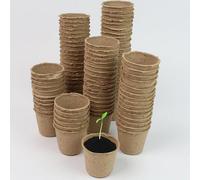 Divchi Biodegradable Seed Trays 96 Pcs 8 Cm Paper Cups Plant Pots Seed Round Seedling Pots For Growing Vegetables, Fruit, Herb, Flower