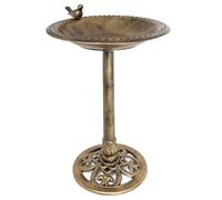 DIVCHI Bird Bath for Garden Freestanding Birdbaths Wild Birds Baths Feeder Bowl Pedestal Birdbath for Outdoors Patio Yard & Lawn Décor (Bronze Bird Bath With 1 Bird)