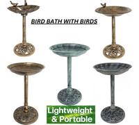 Divchi Bird Bath For Garden Freestanding Feeder Bowl Pedestal Birdbath For Outdoors Patio Yard & Lawn Décor Grey Bird Bath