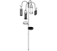 Divchi Bird Feeders & Hanging Station W/ 3 Tubes & 4 Hooks Feeding Pole Metal Stand Included Bird Feeders & Hanging Station