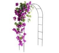 DIVCHI Black Metal Garden Arbour Arch Steel Frame Garden Arch for Climbing Plants, Roses