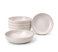 Divchi Bowls Set Of 6, Ceramic Serving Bowl, White