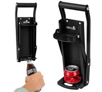 DIVCHI Can Crushers 2-in-1 Heavy Duty - Wall Mounted 16oz/500ml Beer & Soda Can Crusher with Built-in Bottle Opener, Bend-Resistant Steel, Non-Slip Grip Handle, Easy Install - Black
