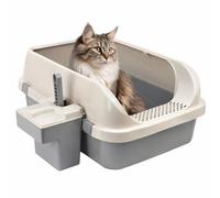 DIVCHI Cat Litter Tray Box, Grey | 57.2 x 41.5 x 24.3cm
