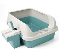 Divchi Cat Litter Tray Box, Litter Box, Plastic Cat Open Top Litter Tray With Scoop And Scoop Box Kitten Detachable Rim Easy Clean