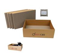 DIVCHI Cat Scratching Board With Box 5 Pcs Cat Scratch Pad With Catnip | Bed For Kitty | Cats Scratchers | Pet Cardboard | Kitten Scratching Boards