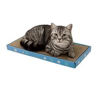 DIVCHI Cat Scratching Post Scratch Pad with Catnip, Cardboard Double-Sided Usability Paw Printed Scratching Mat for Cats Posts for Indoor
