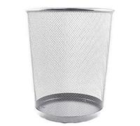 Divchi Circular Mesh Wastebasket Trash Can, Waste Basket Garbage Can Bin For Bathrooms, Kitchens, Home Offices, Dorm Rooms Silver
