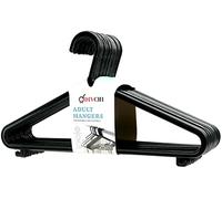DIVCHI Coat Hangers - Adult Black Trouser Hanger | Strong Plastic and Non-Slip Heavy Duty Hangers | Wardrobe Clothes Hanger | Shirt, Suits, Pants, Scarf, Tops Hanger (36cm Wide) (50 Pack)