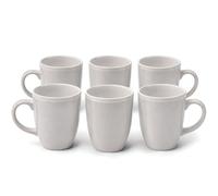 DIVCHI Coffee Mugs Set of 6 Ceramic Tea Hot Chocolate Cups | Beige | Large Mugs for Hot Drinks, Comfortable Handle, Smooth Glazed Finish, Attractive Design, Cappuccino Latte Cup Set