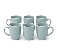 DIVCHI Coffee Mugs Set of 6 Ceramic Tea Hot Chocolate Cups | Sage Green | Large Mugs for Hot Drinks, Comfortable Handle, Smooth Glazed Finish, Attractive Design, Cappuccino Latte Cup Set