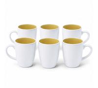 Divchi Coffee Mugs Set Of 6 Ceramic Tea Hot Chocolate Cups White