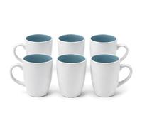 DIVCHI Coffee Mugs Set of 6 Ceramic Tea Hot Chocolate Cups | White | Large Mugs for Hot Drinks, Comfortable Handle, Smooth Glazed Finish, Attractive Design, Cappuccino Latte Cup Set