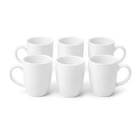 DIVCHI Coffee Mugs Set of 6 Ceramic Tea Hot Chocolate Cups | White | Large Mugs for Hot Drinks, Comfortable Handle, Smooth Glazed Finish, Attractive Design, Cappuccino Latte Cup Set