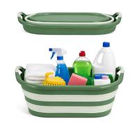 DIVCHI Collapsible Laundry Basket 45L - Plastic Foldable Pop Up Storage Container/Organizer - Portable Washing Tub - Space Saving Hamper/Basket (Green)