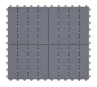 DIVCHI Composite Decking Tiles Set of 4 Interlocking Mat Outdoor Garden Deck Tiles Patio Flooring for Balcony Terrace (29.5 x 29.5 cm, Grey)