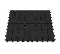 Divchi Composite Decking Tiles Set Of 4, Interlocking Outdoor Garden Patio Balcony Flooring, 29.5 X 29.5 Cm, Black