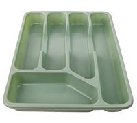 DIVCHI Cutlery Drawer Organiser 5 Compartment Utensil Tray for Kitchen, Silverware and Flatware Holder, Compact Plastic Storage for Spoons Forks Knives