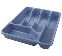 DIVCHI Cutlery Drawer Organiser 5 Compartment Utensil Tray for Kitchen, Silverware and Flatware Holder, Compact Plastic Storage for Spoons Forks Knives