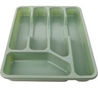 Divchi Cutlery Drawer Organiser 5 Compartment Utensil Tray For Kitchen, Silverware Flatware Holder, Mint Green