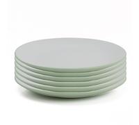 DIVCHI Dinner Plates Set Of 6 Large Plate Sets Round Tableware Plates For Salad, Dessert, Pasta - Dishwasher, Microwave, Oven Safe, 26.5cm, Green