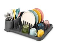 DIVCHI Dish Drainer Rack with Detachable Cutlery Utensil Holder BPA-Free Plastic Large Dish Rack for Plates, Cups, Glasses & Utensils Space-Saving Drying Racks for Kitchen Counter Draining Board
