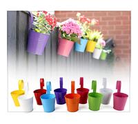 DIVCHI Hanging Metal Flower Pot 10 Pack , Garden Plants