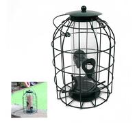 DIVCHI Large Heavy Duty Squirrel Proof Bird Feeder For Wild Seed Feed Mix Outdoor Garden Use - With Strong Metal Cage To Deter Squirrels & Large Birds (Caged Feeder)