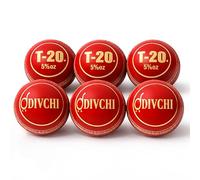 DIVCHI Leather Cricket Ball Pack of 6 Hard Red Cricket Balls Weight 5½oz Premium Reinforced Seam Ball for Practice & Match Professional Cricket Training Equipment & Cricket Accessories
