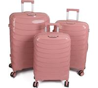 Divchi Luggage Sets 3 Piece Hard Shell Expandable Suitcases Lightweight Travel Suitcase With Spinner Wheels Tsa Lock Pink