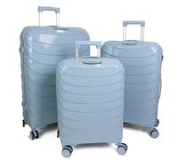 DIVCHI Luggage Sets 3 Piece Hard Shell Expandable Suitcases Lightweight Travel Trolley Suitcase With Spinner Wheels TSA Lock Telescopic Handle (Light Blue)