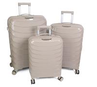 DIVCHI Luggage Sets 3 Piece Hard Shell Expandable Suitcases Lightweight Travel Trolley Suitcase with Spinner Wheels TSA Lock Telescopic Handle (Beige)