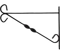 DIVCHI Pack of 1 Garden Hanging Basket Metal Wall Bracket - Twisted - UP to 12" Baskets (12-Inch, Black)