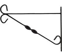 Divchi Pack Of 1 Garden Hanging Basket Metal Wall Bracket Twisted Up To 14" Baskets 14-Inch Black