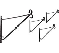 Divchi Pack Of 4 Garden Hanging Basket Metal Wall Bracket Twisted Up To 14" Baskets 14 Inch Black)