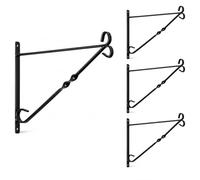 DIVCHI Pack of 4 Garden Hanging Basket Metal Wall Bracket - Twisted - UP to 8" Baskets