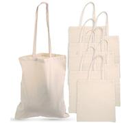 DIVCHI Pack Of 5 Cotton Tote Bag Eco-Friendly Shopping Bag 100% Cotton Canvas Reusable Grocery Cloth Bag With Extra Strong Long Handle - Ideal for Printing & Embroidery (38cm x 42 cm x 70cm)