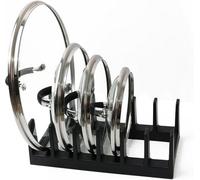 Divchi Pan Organiser For Cupboard Plastic Pot Lid Holder With 6 Sections Pot Lid Organiser Pan Storage Organizer