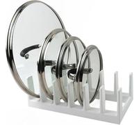 Divchi Pan Organiser For Cupboard Plastic Pot Lid Holder With 6 Sections Pot Lid Organiser Pan Storage Organizer