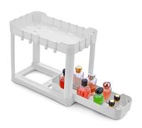 DIVCHI Plastic Under Sink Organizer with 2-Tier Pull-Out Baskets Sink Storage Units For Kitchen Bathroom Cabinet Storage Shelf Multi-Purpose Organisation Rack Pack of 1 (White)