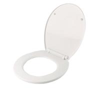 DIVCHI Quick Release Toilet Seat - with Soft Close & Hinges for Easy Cleaning Universal Bathroom Bowl Seating Thermoset Lid 45.5x38.5x5cm, White